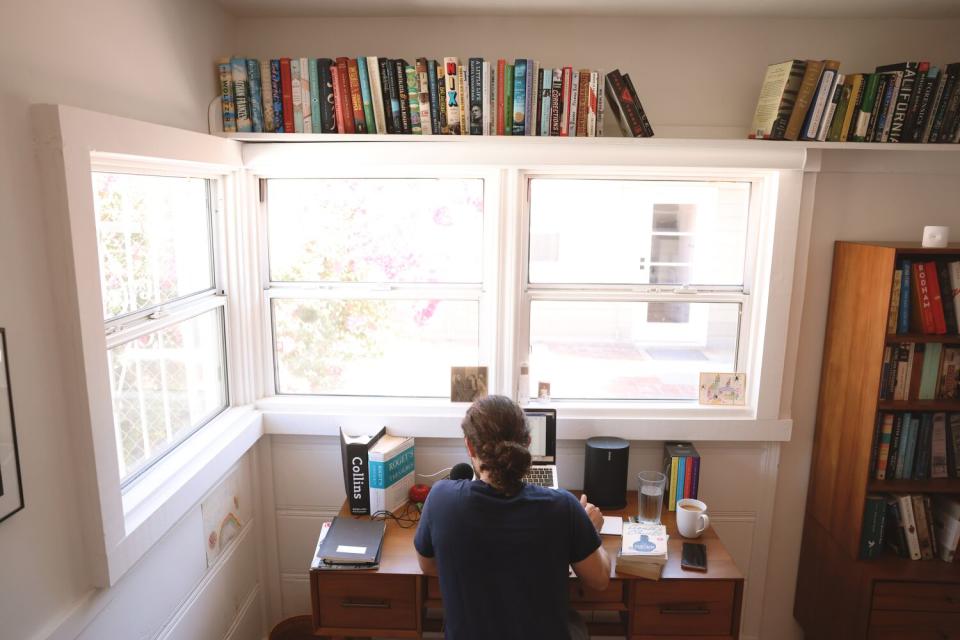 A man at a desk