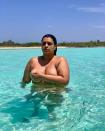 O que dizer da água cristalina de Cozumel? A cantora aproveitou o lugar paradisíaco para fazer topless e reforçar que seu corpo é livre. Musa! (Foto: Reprodução/Instagram @pretagil)