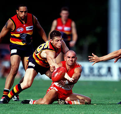 Peter Filandia was accused of biting the scrotum of rival player Chad Davis while competing for Port Melbourne against Springvale in 2002. Filandia excused himself by saying he had not realised what part of Davis's body he was tucking into. "It was a split-second decision," he said. Authorities ordered a 10-match ban.