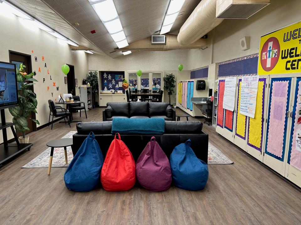 At Compton Unified schools, students can meet virtually with a therapist in a private room in their school's wellness center.
