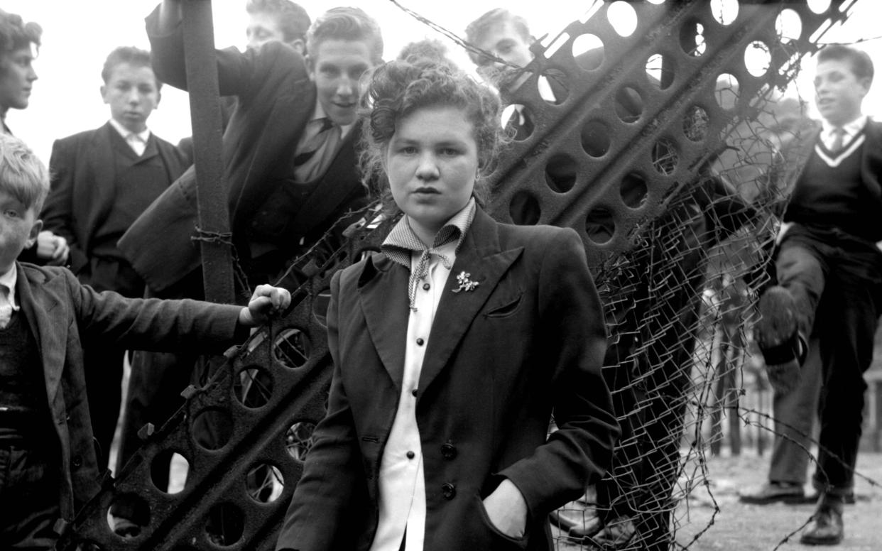 Detail from a Ken Russell photograph of a 14-year-old Teddy Girl taken in 1955, one of the images which inspired Burberry's current collection. - TopFoto / Ken Russell