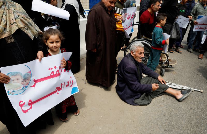 Protest outside UN offices, in Gaza City