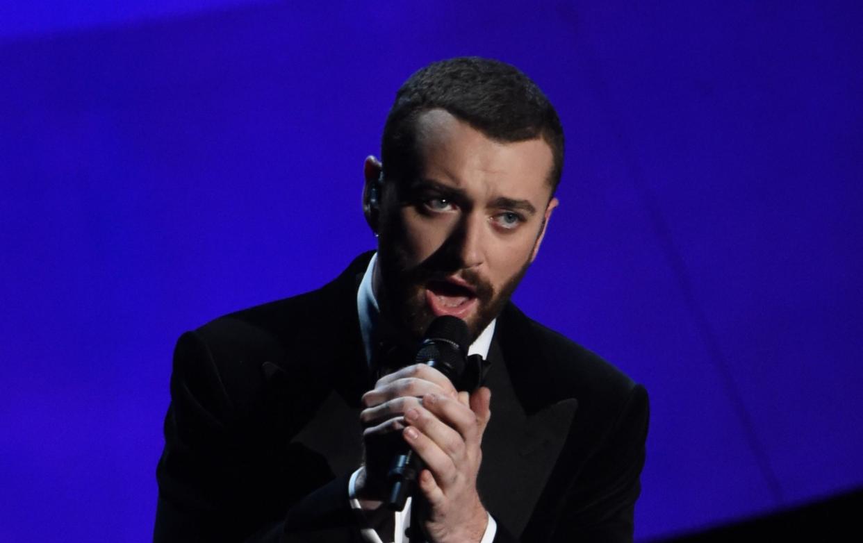 Sam Smith performing at the Oscars: Getty