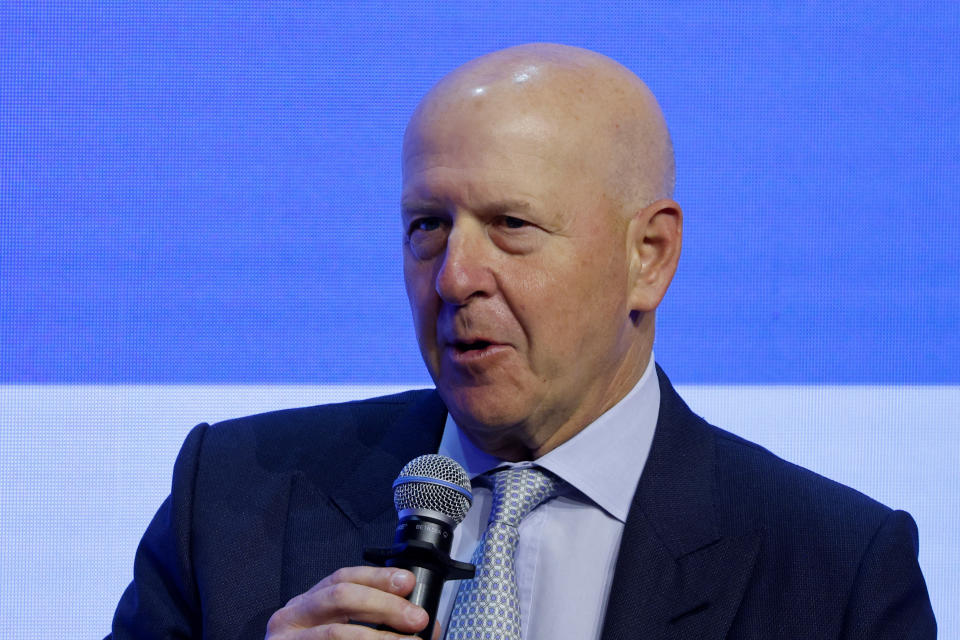 David Solomon, Chairman and Chief Executive Officer of Goldman Sachs, speaks during the Global Financial Leaders' Investment Summit, in Hong Kong, China November 7, 2023. REUTERS/Tyrone Siu