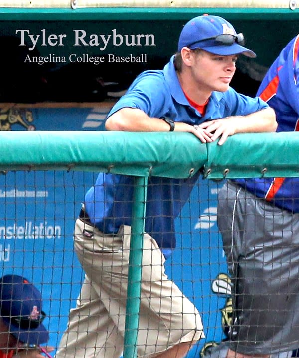 Tyler Rayburn in the dugout.