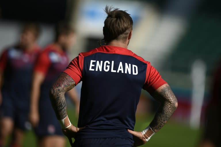 England's wing Jack Nowell attends the captain's run training session at Twickenham Stadium in London on October 2, 2015