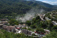 <p>A general view of Pescara del Tronto town destroyed by the earthquake on Aug. 24, 2016 in Pescara del Tronto, Italy. (Giuseppe Bellini/Getty Images) </p>