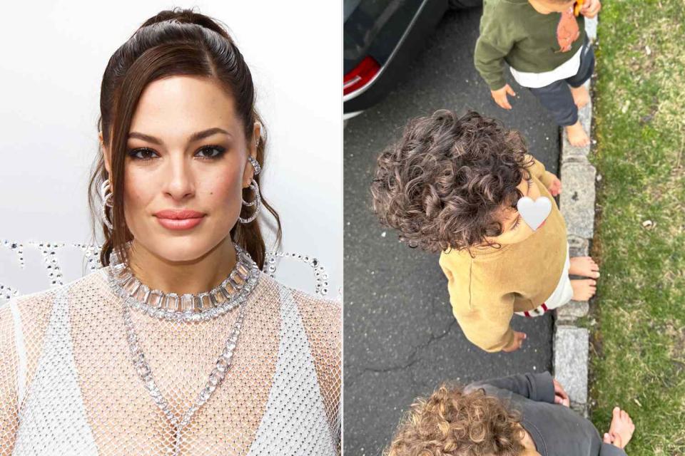 <p>Taylor Hill/WireImage; Ashley Graham/Instagram</p> Ashley Graham (L), son Isaac and twins Roman and Malachi (R)