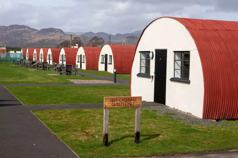 Row of self catering accommodation at Cultybraggan Camp in Perthshire.