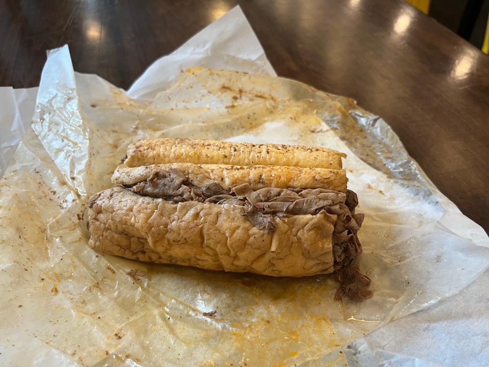An Al's Beef Italian beef sandwich
