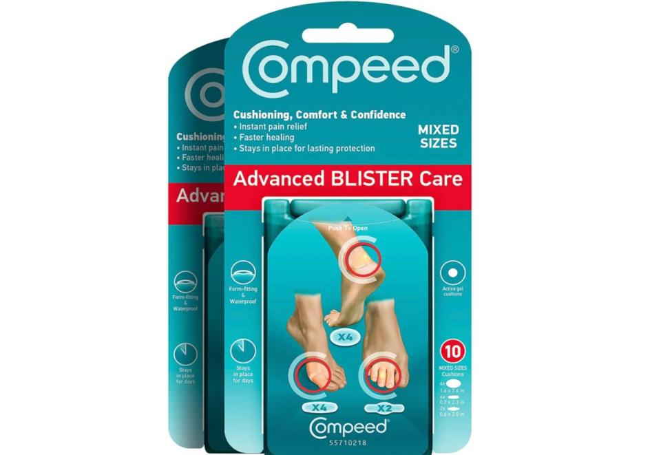 If you're prone to blisters, you might consider keeping a pack of these <a href="https://amzn.to/3lXZpyd" target="_blank" rel="noopener noreferrer">small blister healing and prevention plasters</a> in your bag at all times. They come in a small hard case so they're more durable than a Band-Aid box. Better still, they actually stay in place for up to three days because they're waterproof, dirt repellant and keep bacteria at bay. Use them to prevent blisters and to heal a blister once you have one. You can find them in a variety of multipacks and styles. <a href="https://amzn.to/3lXZpyd" target="_blank" rel="noopener noreferrer">Get them on Amazon</a>.