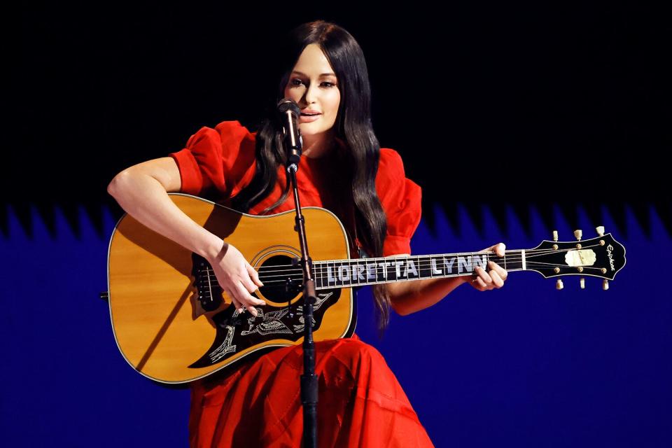 Kacey Musgraves performs onstage during the 65th GRAMMY Awards at Crypto.com Arena on February 05, 2023 in Los Angeles, California.