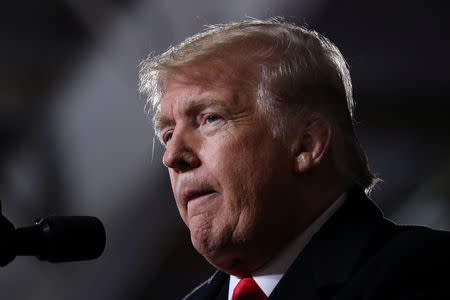 U.S. President Donald Trump rallies with supporters at the Warren County Fairgrounds in Lebanon, Ohio, U.S., October 12, 2018. REUTERS/Jonathan Ernst