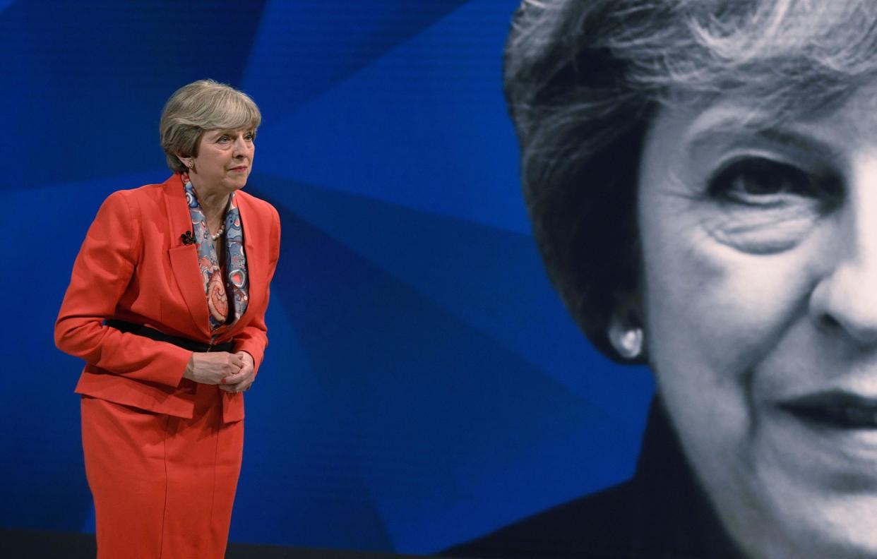 Theresa May at the Sky News/Channel 4 leaders debate: Press Association