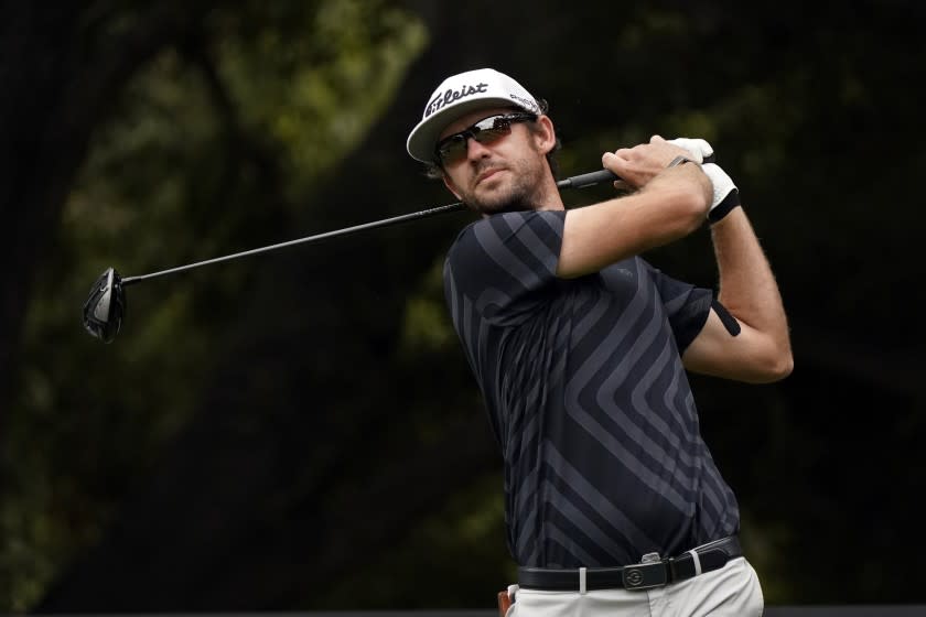 Lanto Griffin hits from the second tee during the third round of the Zozo Championship golf tournament Oct. 24, 2020.