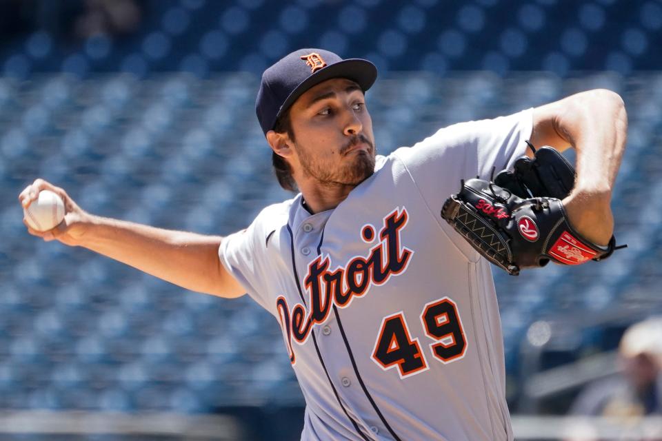 Tigers starter Alex Faedo pitches against the Pirates during the first inning Wednesday, June 8, 2022, in Pittsburgh.