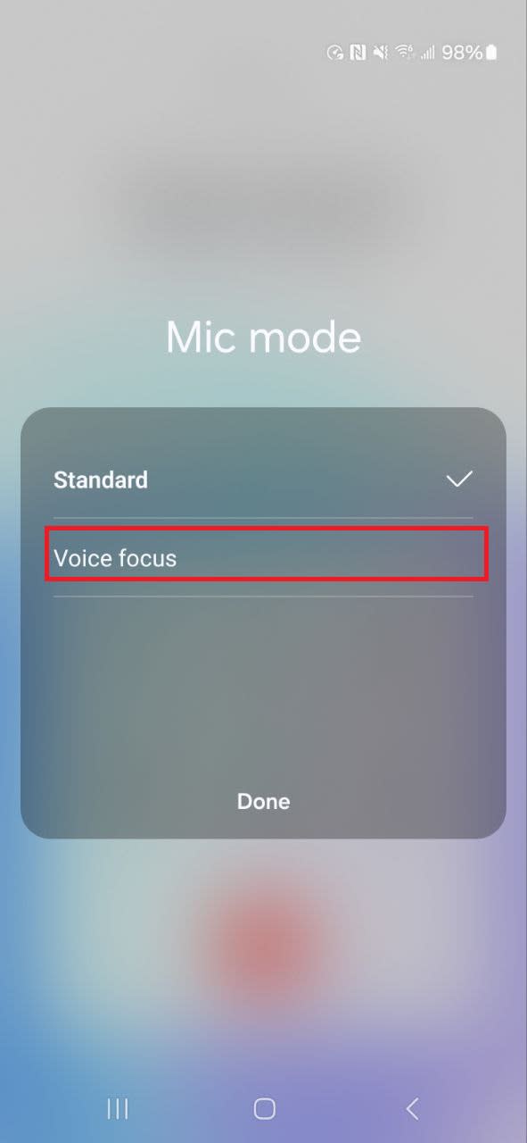 Changing mic mode in One UI 6..1