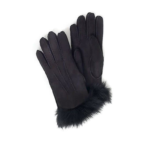 Brooks Brothers black shearling gloves