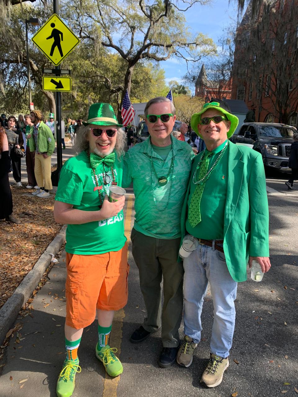 Steve White, Harry Sammons, Frank Moulis have been partying at the Savannah St. Patrick’s Day Parade for the past 40 years, ever since they went to Windsor Forest High School.