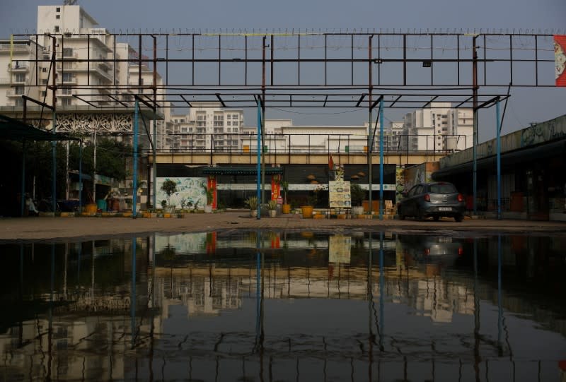 A temporarily closed dhaba, a small restaurant, is pictured along a national highway in Murthal, in the northern state of Haryana, India