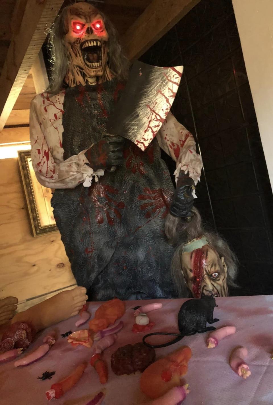 A scary prop in the Spooky Cabin at the 2022 Rassawek Autumn Festival in Goochland County.
