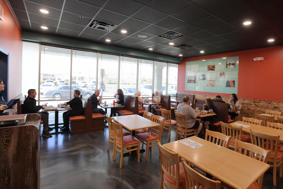 The large dining area inside Capital Tacos, which opened Wednesday at 12220 Atlantic Blvd.  can also be used as an events space.