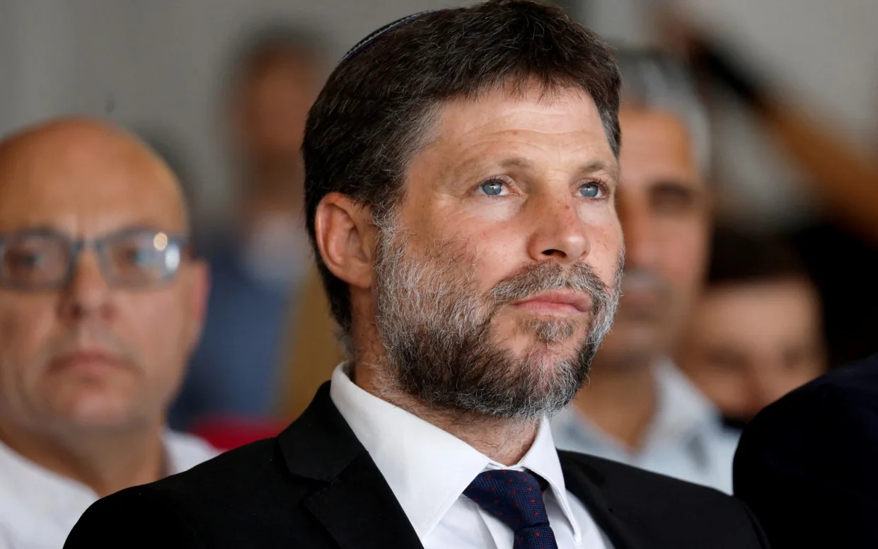 Israeli Finance Minister Bezalel Smotrich attends an inauguration event for Israel's new light rail line for the Tel Aviv metropolitan area, in Petah Tikva, Israel, August 17, 2023