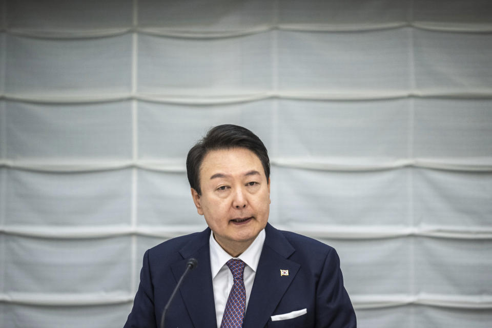 South Korean President Yoon Suk Yeol in Tokyo on March 17, 2023. (Philip Fong / Pool via AP file)