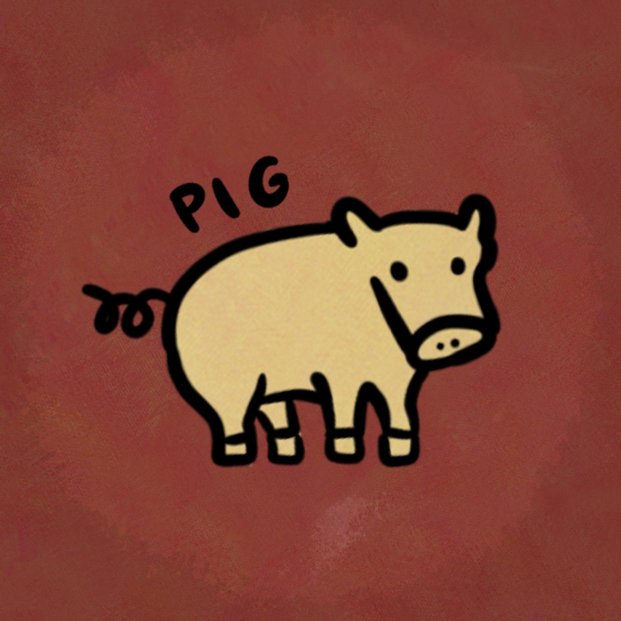 Illustration of animal from the chinese zodiac: Pig