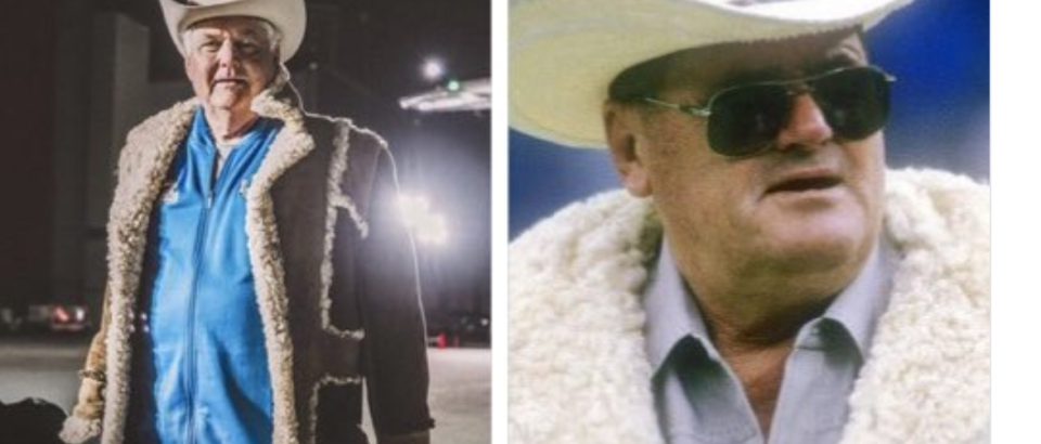 Wade Phillips, left, departed for Atlanta wearing the same coat his father, Bum Phillips, did decades earlier. (Getty Images)