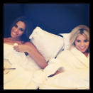 Celebrity photos: The Saturdays often describe each other as sisters – and Rochelle Wiseman and Mollie King showed how close they are this week, by snuggling up for breakfast in bed together.