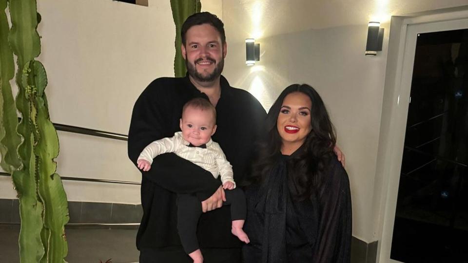 Scarlett Moffatt with her boyfriend Scott Dobinson and their son Jude