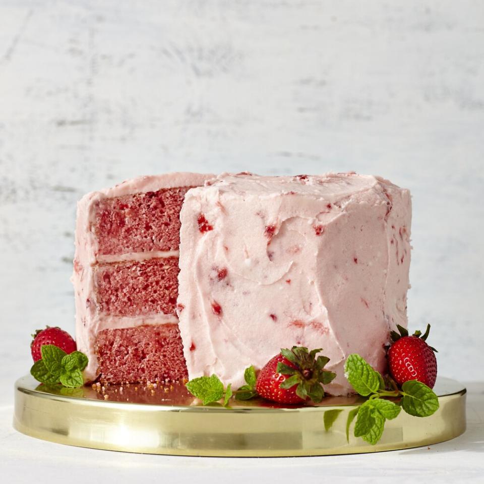 Strawberry Cake with Strawberry Buttercream Frosting