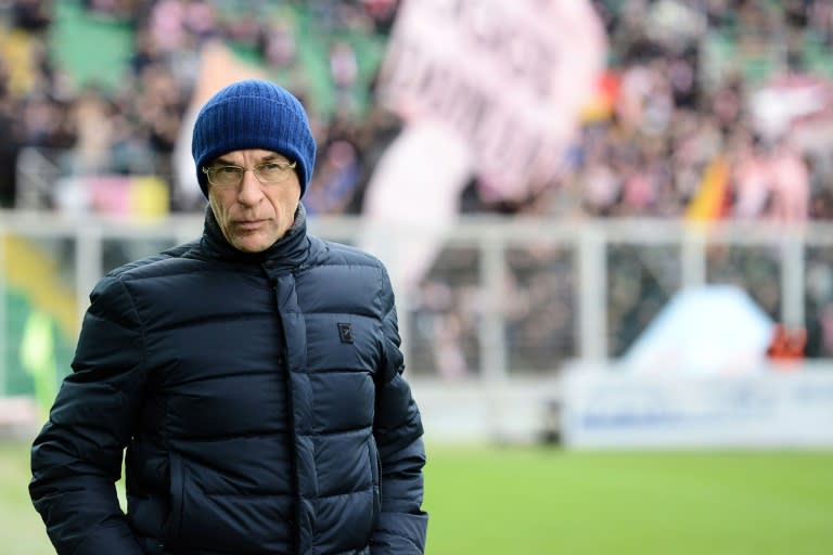 Palermo's now former coach Davide Ballardini looks on during the Italian Serie A football match against Fiorentina on January 6, 2016