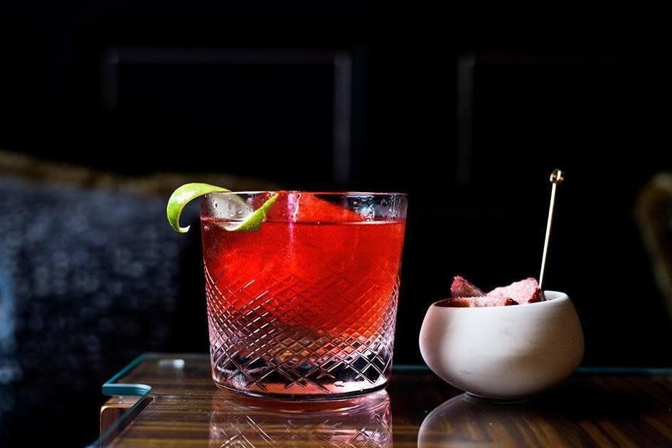 Cold comfort: Fitz’s Vesca Negroni contains a globular pink ice cube