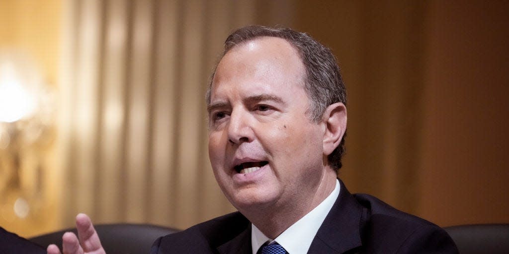 Rep. Adam Schiff (D-CA) delivers remarks during a hearing by the House Select Committee to Investigate the January 6th Attack on the U.S. Capitol in the Cannon House Office Building on October 13, 2022 in Washington, DC.