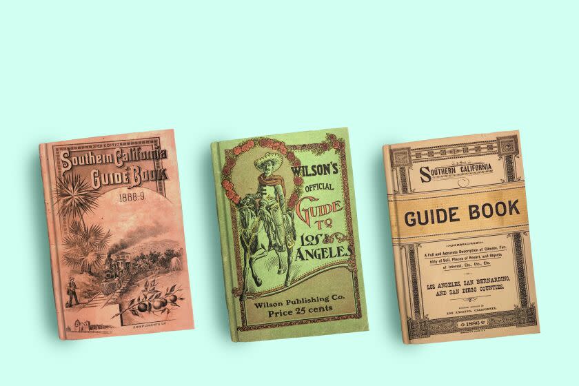 3 book covers. "Southern California Guide Book 1888-9" "Wilson's Guide to Los Angeles" "Southern California Guide Book 1886"