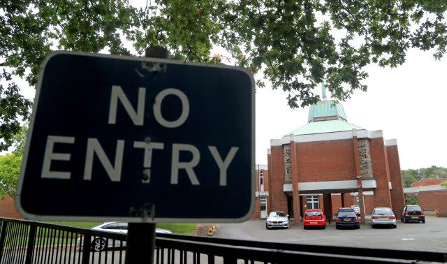 A no entry sign at St Olave's Grammar School