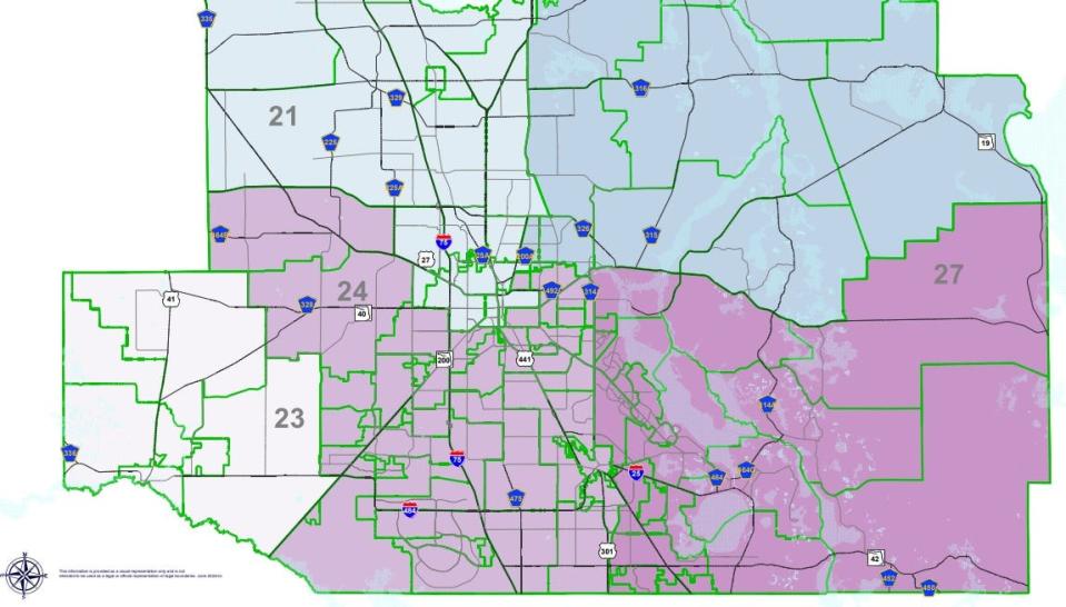 This map from the Marion County Supervisor of Elections Office shows the boundaries for District 24 in the Florida House of Representatives.