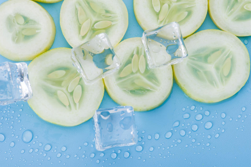 Cucumber ice cubes