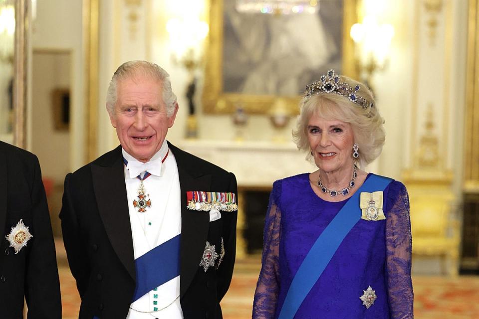 The King and the Queen Consort during a state banquet (PA) (PA Wire)