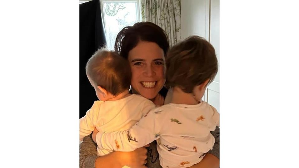 A photo of Princess Eugenie holding her sons 