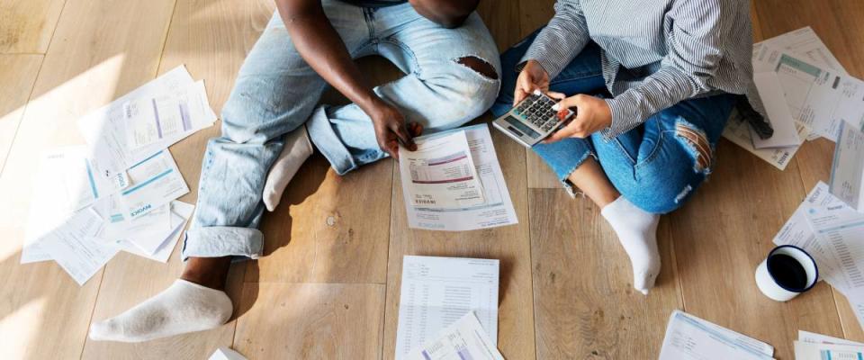 Couple managing their debt