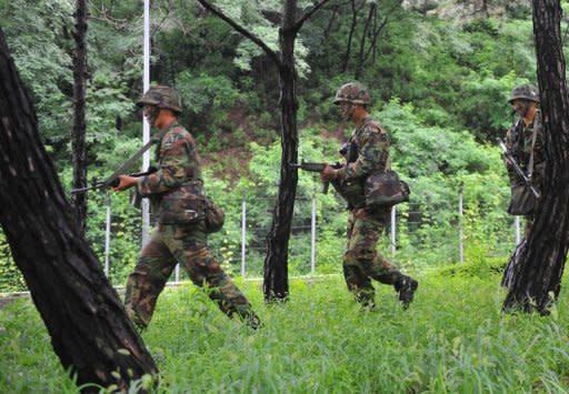 South Korean army soldiers during a joint military drill with US troops on August 20. The two allies upgraded the drill to strengthen the role of the South Korean army in the event of an "emergency situation in the North," a report said