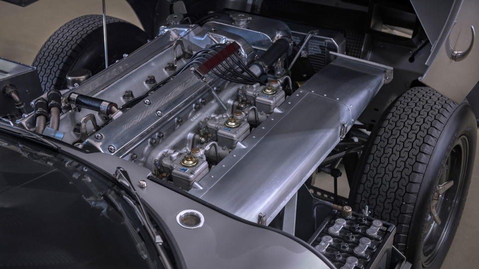 Jaguar's 3.8-liter, inline-six engine in a re-creation of a 1964 Jaguar E-Type Low-Drag Coupe.