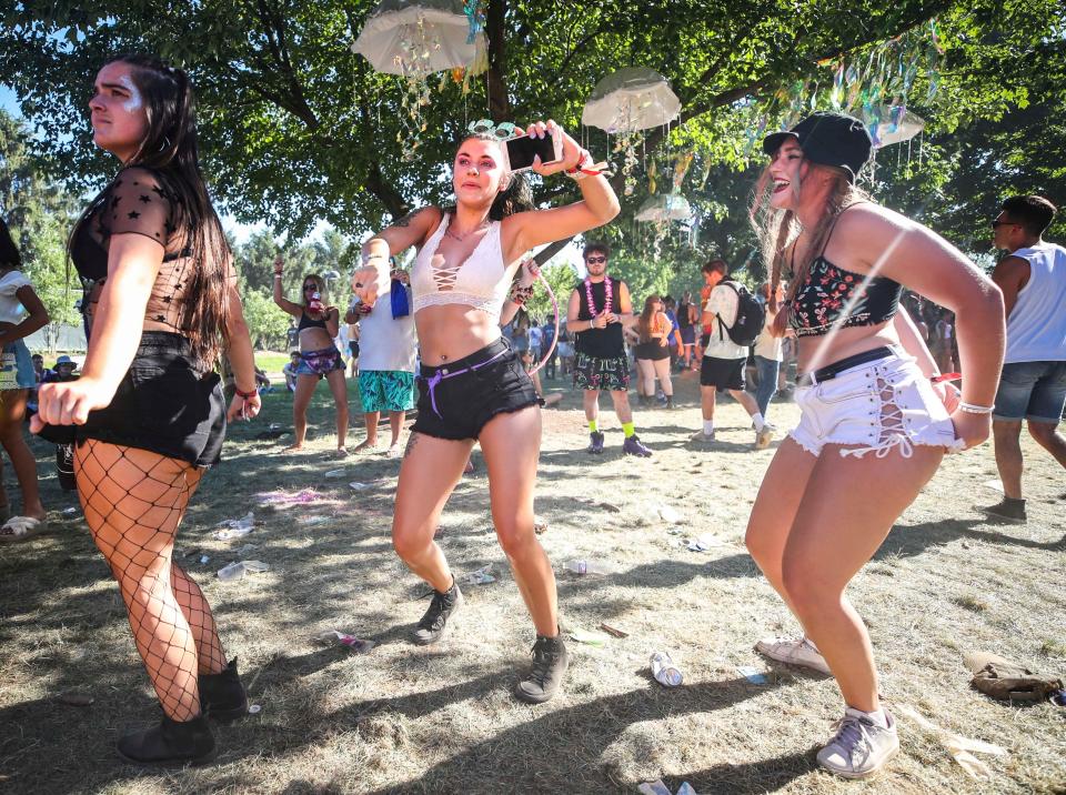 Dancing at the Party Cove during the second day of Forecastle Festival Saturday, July 13, 2019. 