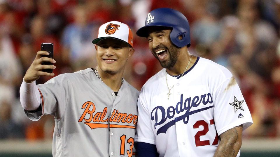 Manny Machado snapped a selfie with possibly soon-to-be teammate Matt Kemp during the MLB All-Star game at Nationals Park. (Getty Images)