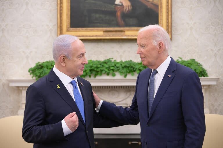 Benjamin Netanyahu y Joe Biden, en su encuentro en la Casa Blanca.  (Amos Ben-Gershom/GPO/dpa)