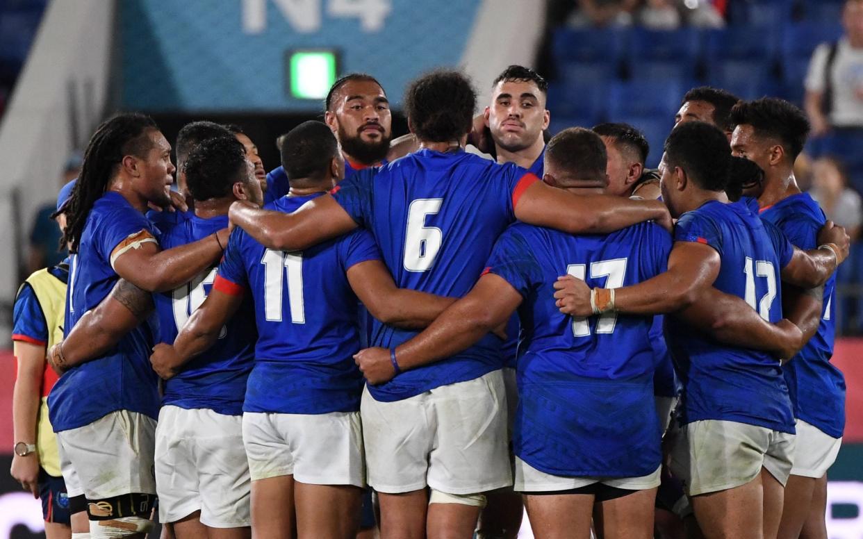 Manuma Samoa have been stuck in quarantine in New Zealand since late March - WILLIAM WEST/AFP