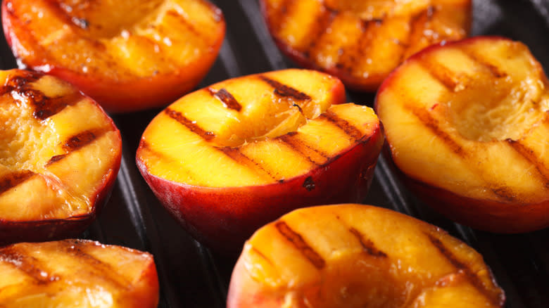 grilled peach halves